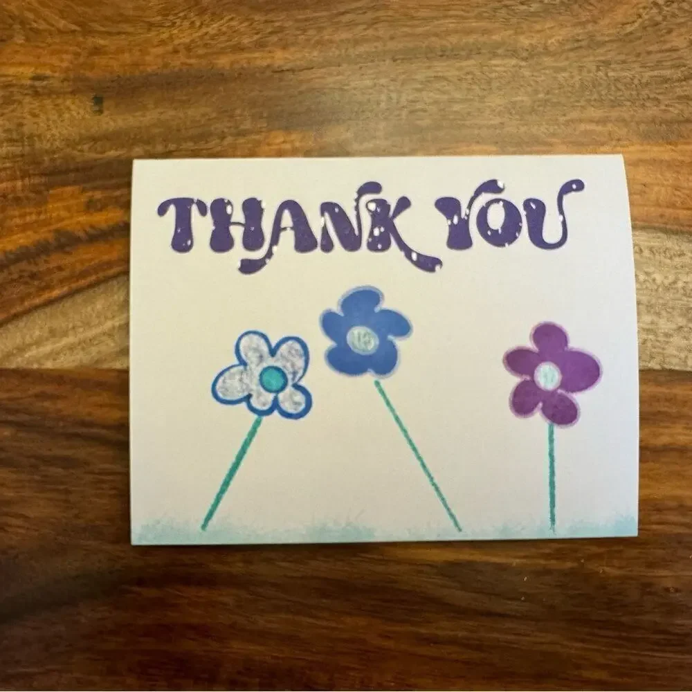Thank You Cards Greeting Cards Blank Notes Set of 6 w Envelopes Flowers